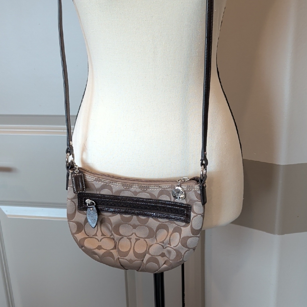 Coach Khaki and Chocolate Signature Crossbody